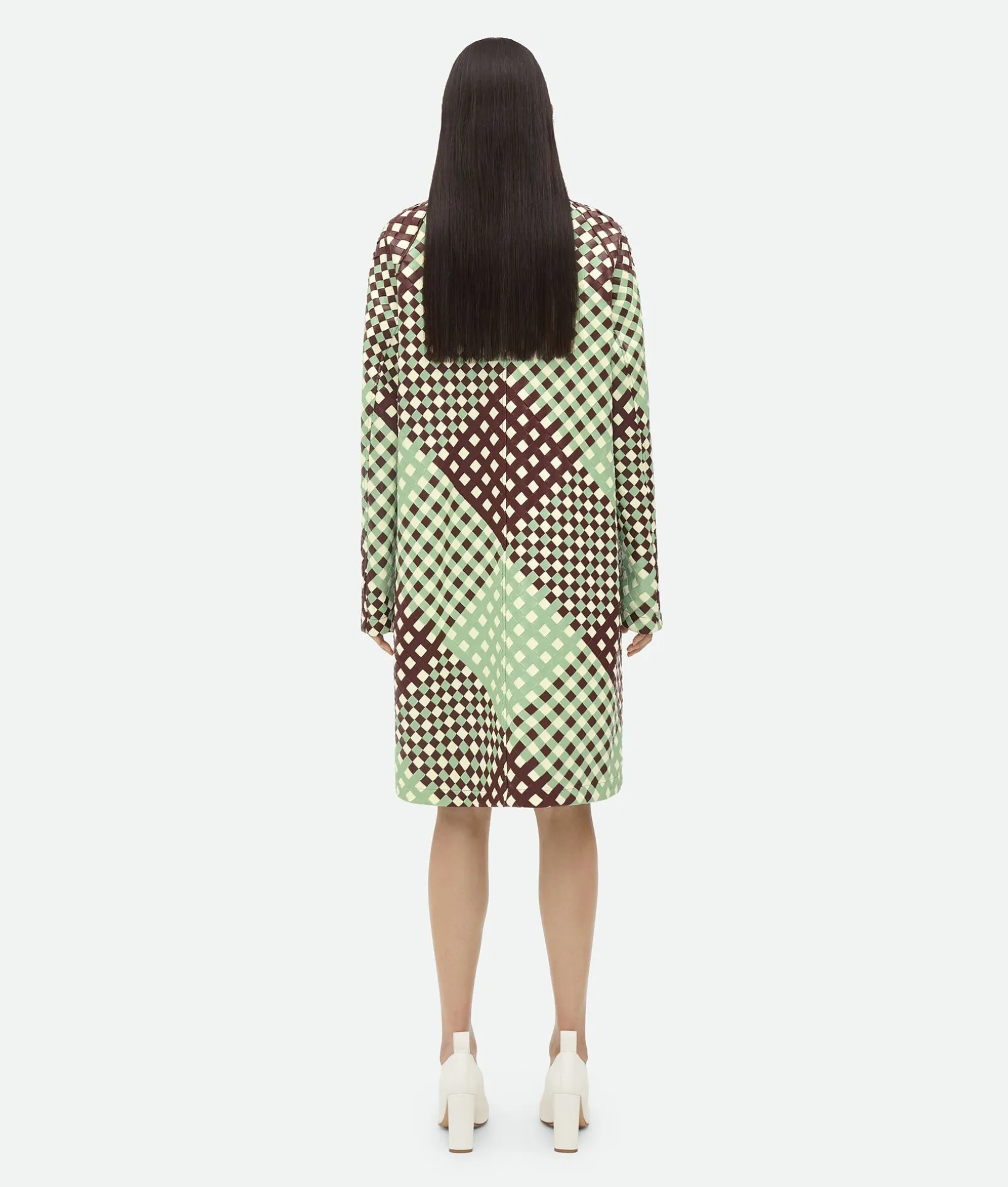 Tricolor Intrecciato Leather Coat