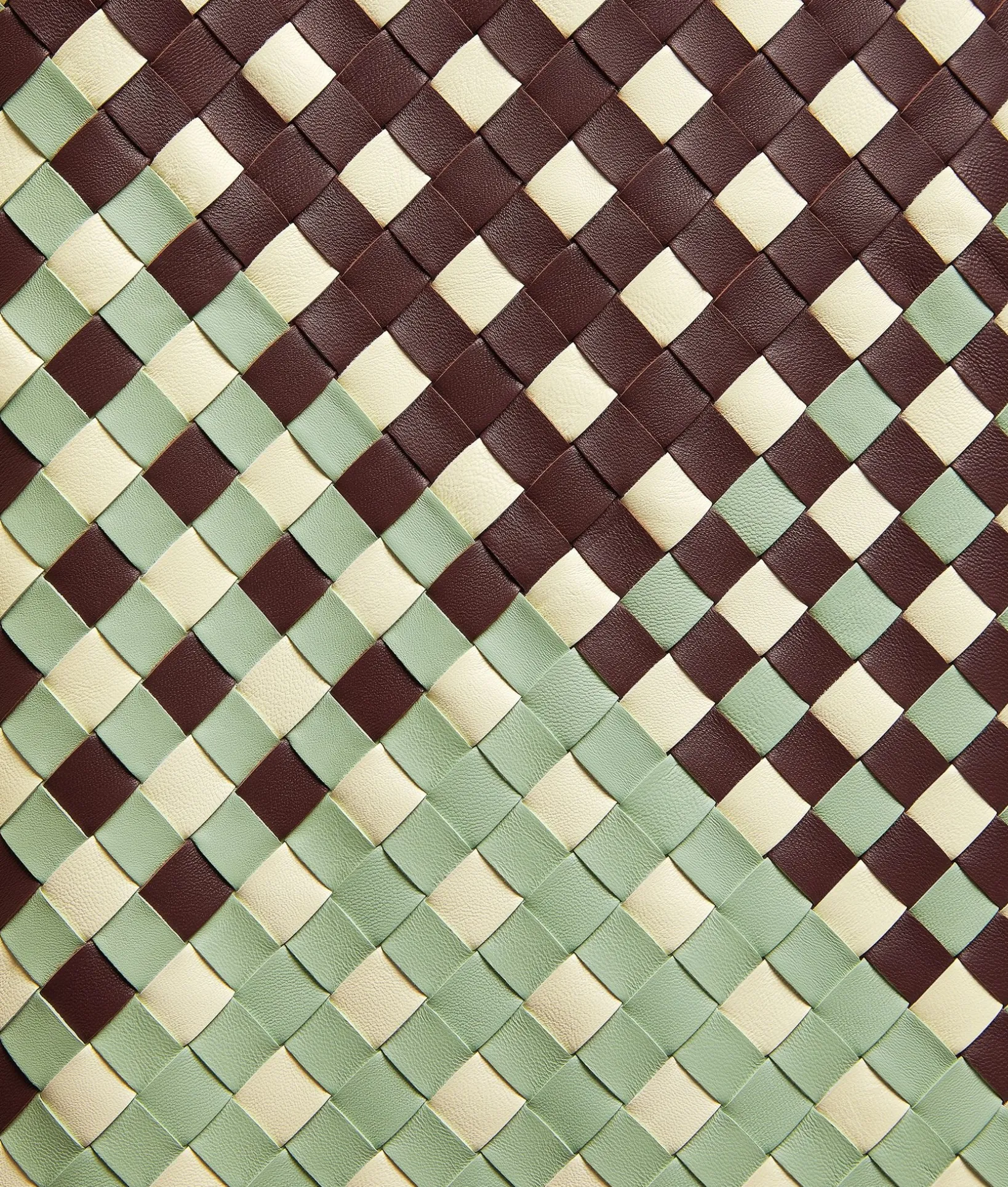 Tricolor Intrecciato Leather Coat