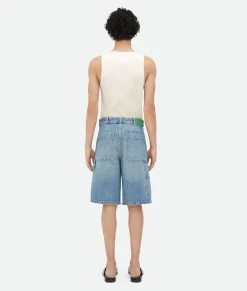 Vintage Indigo Cargo Denim Shorts