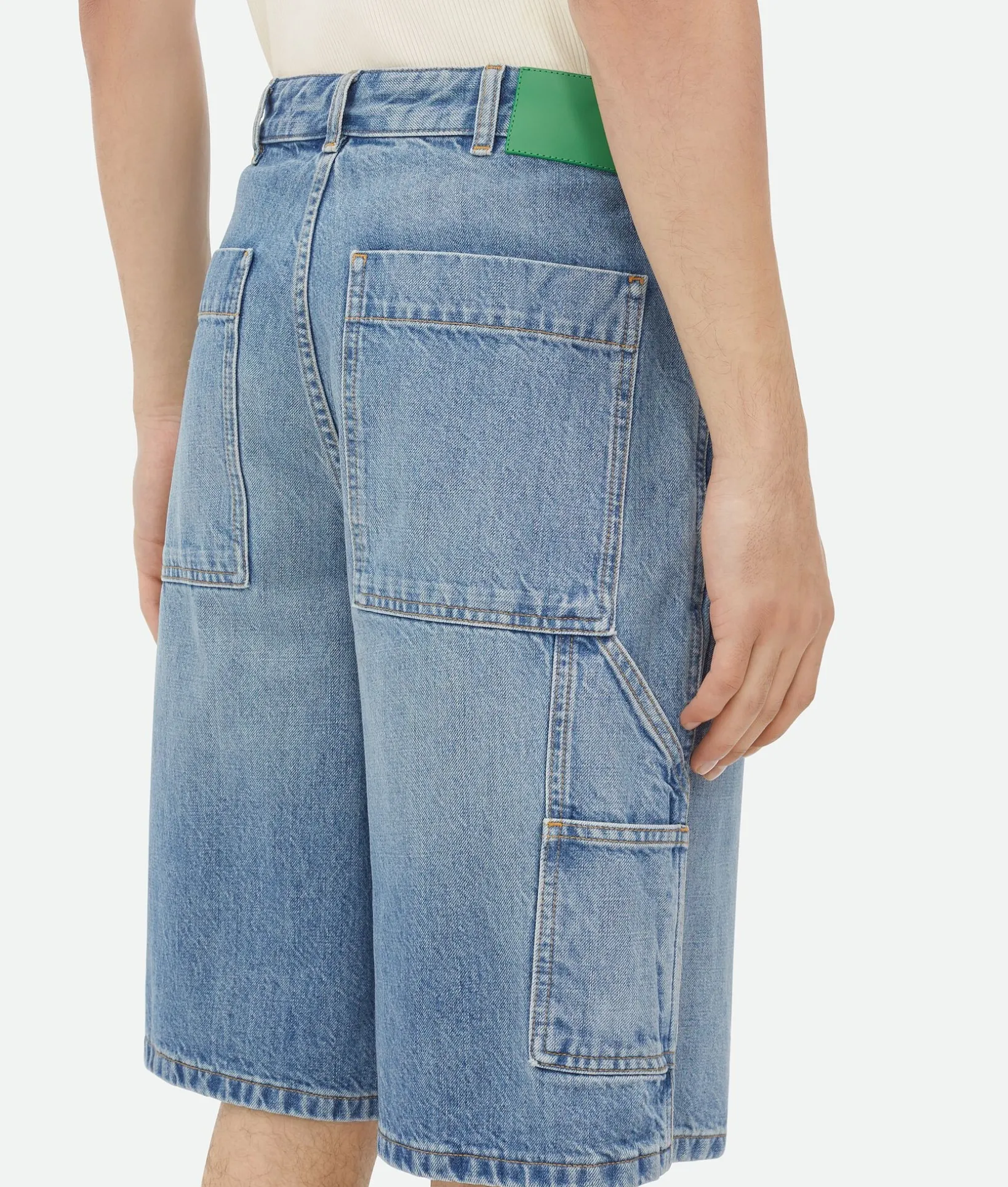 Vintage Indigo Cargo Denim Shorts