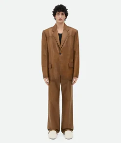 Vintage-Effect Leather Jacket