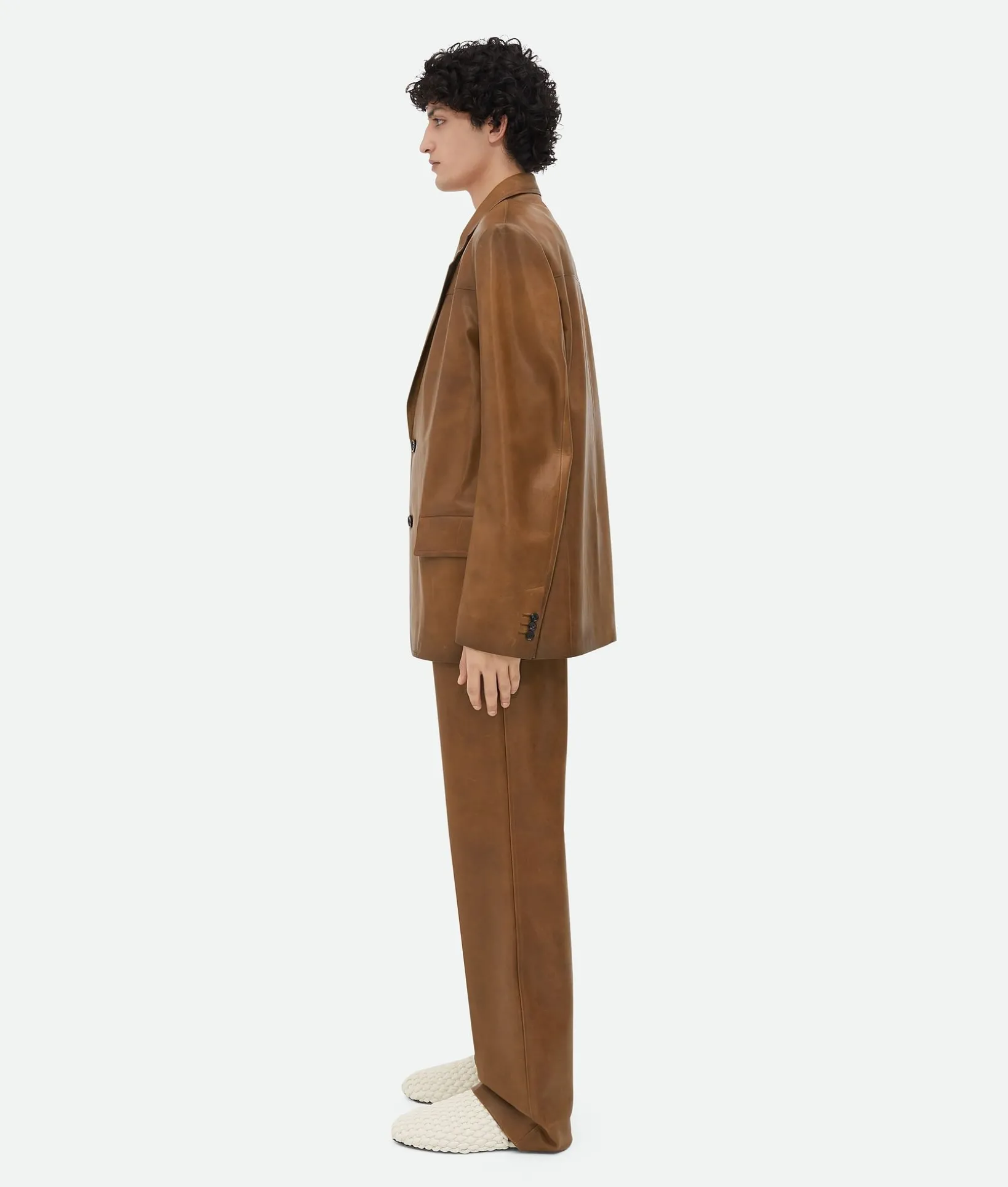 Vintage-Effect Leather Jacket