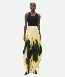 Viscose Degrade Petal Print Skirt