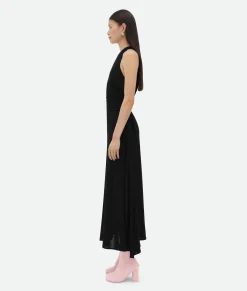 Viscose Jersey Long Dress With Knot Ring