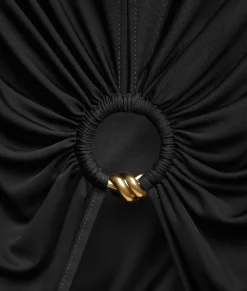 Viscose Jersey Long Dress With Knot Ring