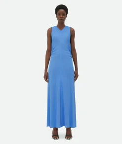 Viscose Jersey Long Dress With Knot Ring