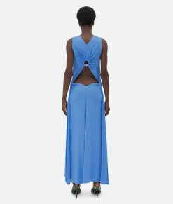 Viscose Jersey Long Dress With Knot Ring