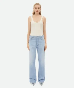 Wide Leg Light-Bleached Denim