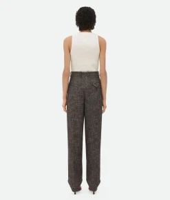 Wool And Cotton Pied De Poule Trousers
