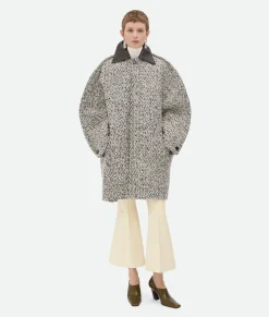 Wool Boucle Chevron Coat