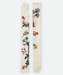 Wool Flowers Long Gloves