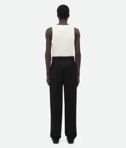 Wool Grain De Poudre Trousers