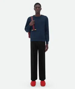 Wool Jumper With Metal Knot Buttons