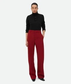 Wool Twill Rounded Leg Trousers