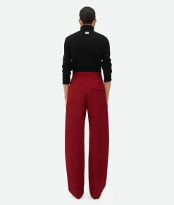 Wool Twill Rounded Leg Trousers