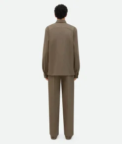 Wool Twill Shirt With Triangle Pocket