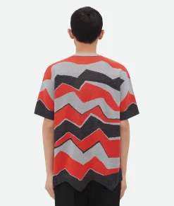 Zig-Zag Jacquard Knitted T-Shirt